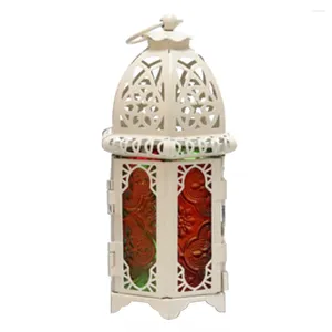 Kandelaars Marokkaanse stijl houder ijzer kunst glas lantaarn lamp woonkamer slaapkamer decoratie standaard thuis bureaublad ornament