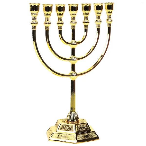 Portavelas Candelabro antiguo de múltiples cabezas Candelabro decorativo Metal Israel Menorah