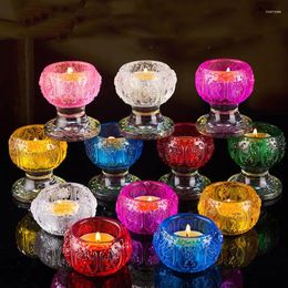 Bougendrs porte-lampe à gravoulement multicolore Beurre de fleur de fleur de bon pouce chandelle au chandelier