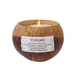 Candelabros El conjunto de cuencos de coco natural garantiza una quemadura suave y consistente crea una atmósfera cálida y romántica para mujeres y hombres Dr. Dhnpj
