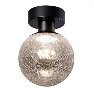 Kandelaars Scandinavische antieke gebarsten glazen bol Foyer Vintage decoratieve LED-plafondverlichting Luxe lamp