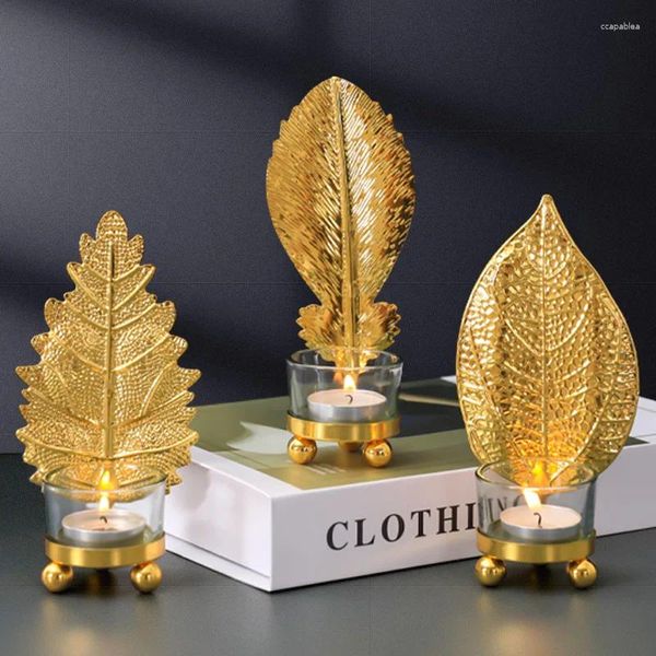 Bandlers Nordic Creative Golden Whited Iron Leaf House Luxury Home Crafts Romantic Wedding Decoration Ornements