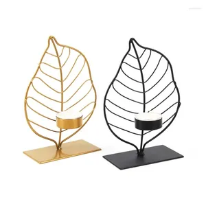 Candlers Nordic Leaf Holder Whited Fer Fon Candlestick Desktop Decoration For Home