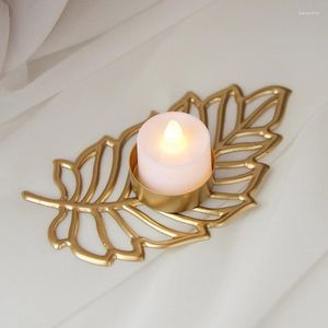 Bandlers nordics feuilles d'or support d'or ornements à la maison en métal