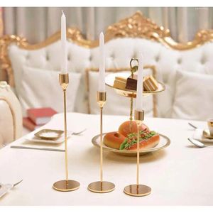 Kandelhouders Noordse luxe licht Roségoud smeedijzeren kandelaar sieradentafel Dinner Decoratie