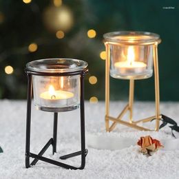 Partes de velas Luxury Luxury Modern Iron Black Soportes Candelador de oro Estilo chapado Kerzenhalter Table de decoración Basse