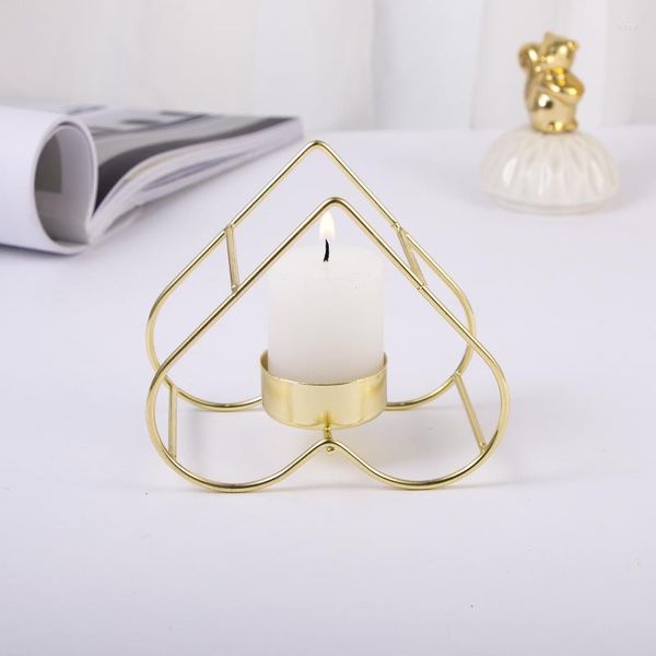 Bougeoirs Nordique En Métal Créativité Chandelier Moderne Maison Ornements En Fer Forgé Amour Décor Pour Table Stand Cadeau