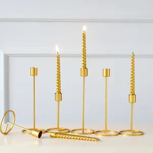 Candlers Nordic Metal Iron Decorative Holder Single Head Golden Candlestick Marriage Decoration Home Decor