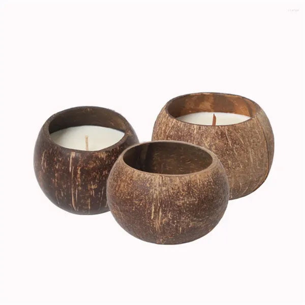 Portes de velas Restaurante Nordic Minimalist Coconut Shell con taza de decoración vacía Contenedor de cera de soya Inicio