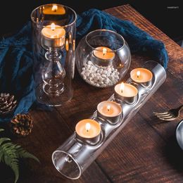 Bougeoirs nordique minimaliste Ins porte-verre créatif décoration Table de Restaurant romantique dîner aux chandelles accessoires d'affichage