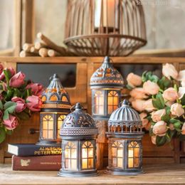 Bandlers Nordic Retro Retro Iron Metal Lantern Vintage Cande-vent Chandelle LAMPE LAMPE GARDIN