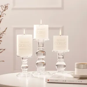 Candlers Nordic Romantic Crystal Glass Holder Centres de mariage Tables Coffee Candelabra Home Decoration Accessoires