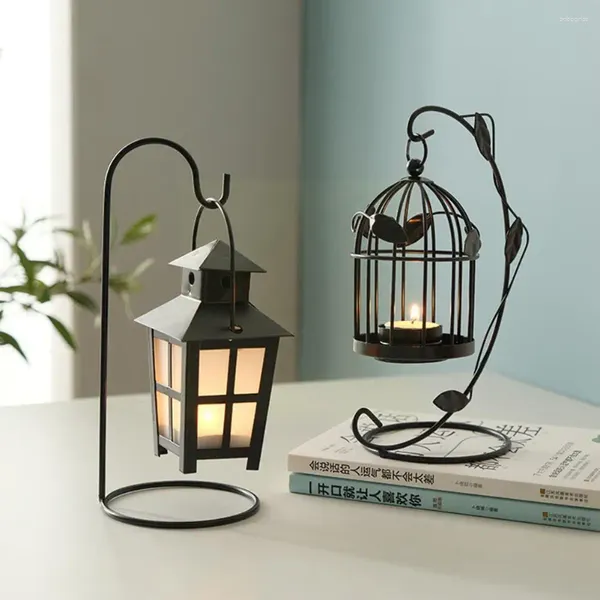 Bandlers Nordic Romantic Wroyd Fer Vintage Leaf Bird Cages décoratifs pour la maison déco de l'atmosphère J8J8