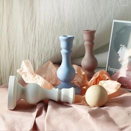 Partes de velas Nordic Simple White / Pink Blue Topicador de madera Decoración Mesa de comedor de la sala de estar Arreglo de la escena de la boda