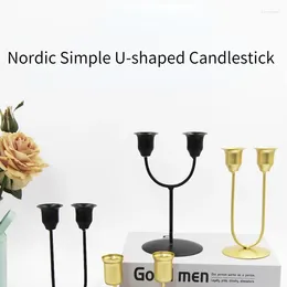 Candlers Nordic Style créatif en forme de U Candostick Romantic Dining Table Decoration Householder Holder