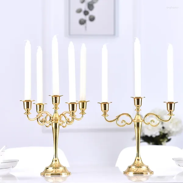 Candlers Nordic Style Holder Vintage Wedding Luxury Romantic Metal Dîner Table Portavelas Home Decoration 50