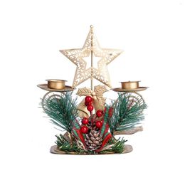 Kandelaars Noordse stijl metaal Kerstmis smeedijzeren houder Decoratie Candelabro de Navidad Adornos en Oferta