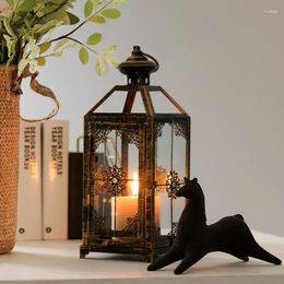 Kandelaars Scandinavische stijl metalen lamp Retro luxe hangende vintage ijzeren tuin Bougeoir En Verre woondecoratie