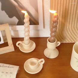 Bougeoirs Style nordique petit chandelier en céramique fraîche atmosphère de la maison fabrication séjour salon décoration de Table