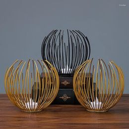 Kandelhouders Noordse stijl Bruiloftaccessoires Golden Aesthetic Vintage Kerzenhalter Decor Decor Table Basse