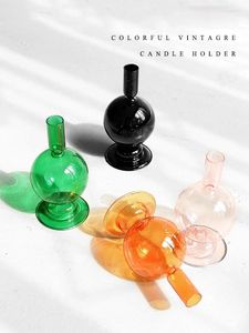 Candlers Nordic Vintage Glass Chandelier créatif Décoration de maison Ornements Taper Holder