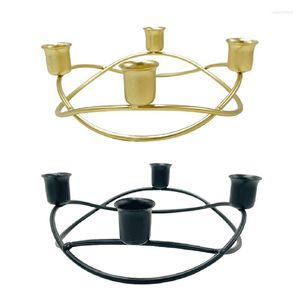 Candelabros de hierro forjado nórdico, soporte para velas de Metal, G99A