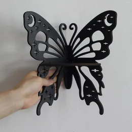 Kaarsenhouders één stuk vlinder kandelaar rechthoek hoek hoek hangende decoratie houten zwart eenvoudige montage