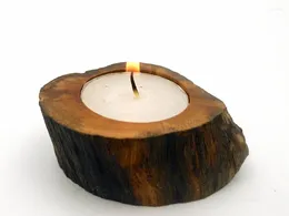 Kaarsenhouders originele kandelaar litchi natuurlijk hout klein