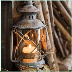 Bougeoirs chandelier portatif extérieur pour usage militaire brûleur à mazout pilier Vintage métal Candelero lampe de Camping