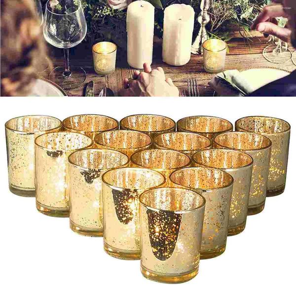 Pack de bougeoirs de 12 décoratifs en verre créatif classique Coupe de bougies en verre classique
