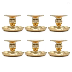 Candle Holders Pack van 6 Gold Taper Pillar Candlestick Holder centerpieces voor huizendecoratie/jubileumgeschenken