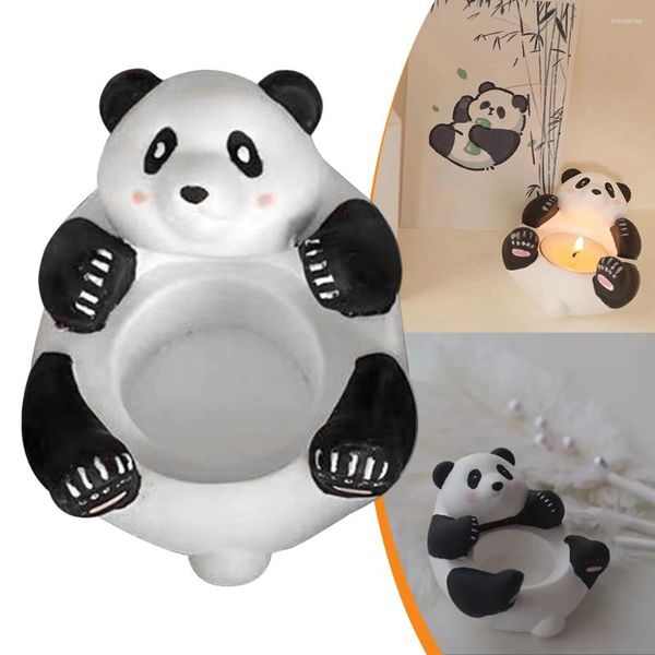 Bougeoirs Panda porte-gypse dessin animé lampe à thé décoration d'ambiance multifonctionnelle pour bureau chambre