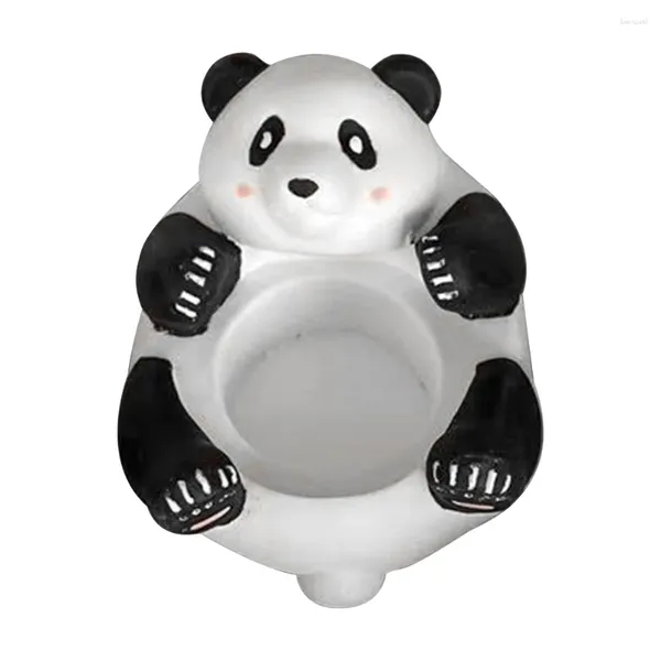 Candelabros Panda Holder Gypsum Lámpara de té linda Decoración de ambiente multifuncional para dormitorio de escritorio