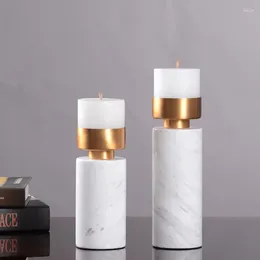 Candle Holdlers Party Pair Tiny Ceramic Classic Cylinder Decoration Mariage Soporte Vela Table Centres de table EH60CH