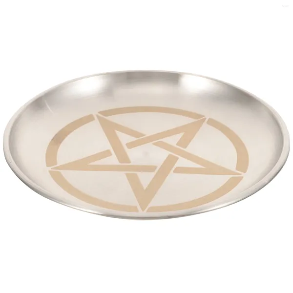 Bougeoirs pentagram autel rituel assiette à plat arde