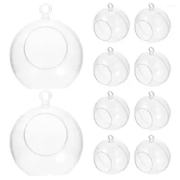 Bougeoirs en plastique boule de Terrariumation fausses bulles vides ornements remplissables fête décorative claire