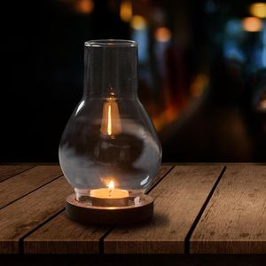 Kandelaars draagbare canlde houder lampenkapglas lamp tint met basis kandelaar lichte deksel winddicht voor backpacken picknick bbq cadeau