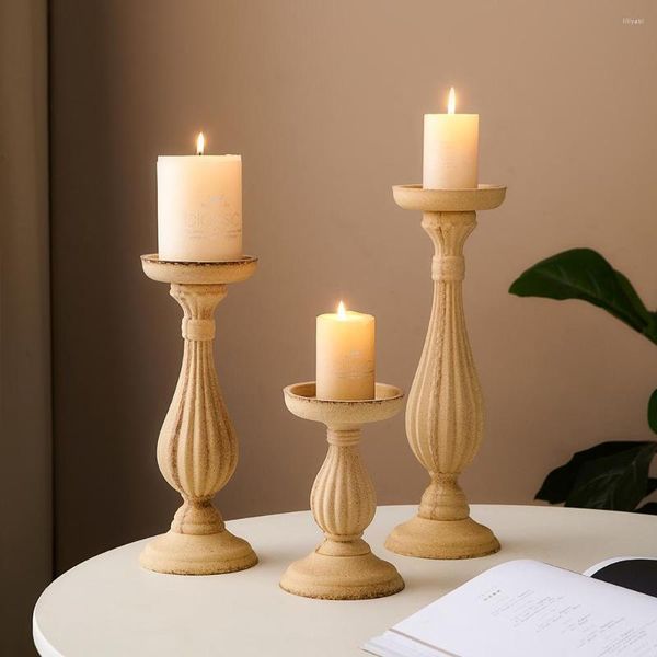 Candelabros estilo posmoderno decoración del hogar soporte de columna romana adornos de mesa de comedor candelabro creativo decoración de escritorio de oficina regalo