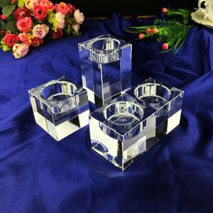 Kandelhouders Pure Quadrate Crystal Holder K9 Candlestick voor romantisch kaarslichtdecoratie Home