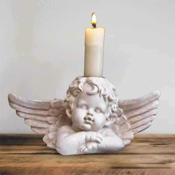 Bandlers Resin Angel Holder Candlestick Ornement Decor Cherrub Figurine For Party Wedding Centorpiece Baby Shower Anniversaire