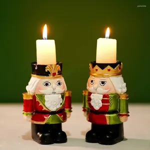 Kaarsenhouders hars notenkraker figurines houder kerstdecoratie kandelaar kandelaardesktop ornamenten staan kerstcadeau