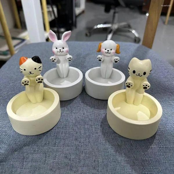 Bougeoirs en résine parfumée, moderne, Adorable pour chambre, cuisine, salle de bain, chaton, chien, lapin