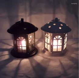 Bandlers Retro Black / White Iron Romantic Romantic Romantic Party Bandlelight Dinner Lantern Home Decor