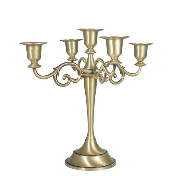Candelabros Retro para 3-5 velas, lámpara de té, 25,5 cm, candelabro artesanal de Metal, Bar en casa, El banquete de boda, cena, adorno de mesa, regalo