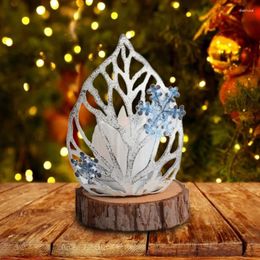 Bandlers Retro Christmas Snowflakes Congueur Bougeoir Ornements de bureau Ornement pour décoration de table de vacances de Noël
