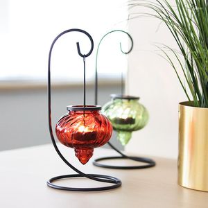 Kaarsenhouders retro houder hangende glas kroonluchter huis bruiloft decoraties romantische kaarslicht diner accessoires