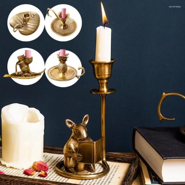 Bandlers Retro Holder Unique Stand Decor Table Metal Outdoor Party Vertical Gold Church Porta Velas Home