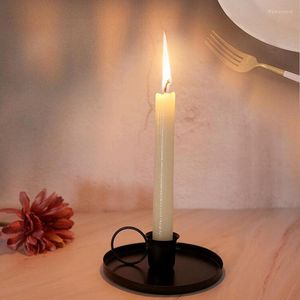 Bandlers Retro Iron Holder Simple Candlestick Candlestick Bandlelight Stand pour Halloween Christmas Dining Room Home Decor