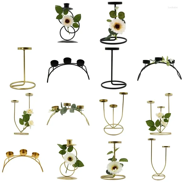 Bandlers Retro Metal Candlestick Rack Artificial Holder Year Crafts Ornement Candelabros Home Decor Drop