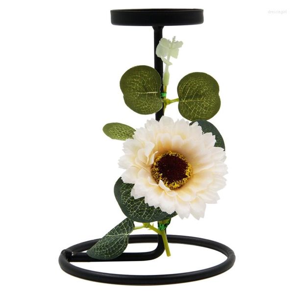 Candelabros de Metal Retro, candelero, soporte de flores artificiales, adorno artesanal para el año, Candelabros, decoración del hogar 203C